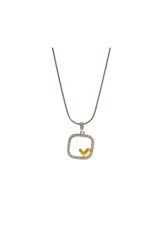 COLLAR CORAZON Y CIRCONIOS